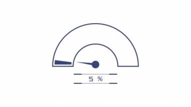 Animasyon videosu yüklemek için kenarı olan basit gösterge eğrisi, mavi renkli 2d vektör canlandırma tasarımı görüntüleri