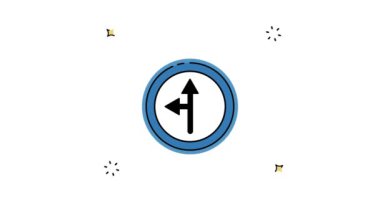 Trafik işareti konsepti için izin verilen simge canlandırma videosu, izole yön işareti veya sembol 2d döngü hareketli animasyon grafik tasarımı