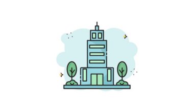apartman çizgisi renk animasyonu iş konsepti için 2D video, minimalist mimari animasyon hareketli görüntü grafiksel tasarım