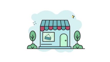 iş konsepti için depolama hattı resim rengi animasyonu 2D video, minimal mimari animasyon animasyonu hareketli görüntü grafiksel tasarım