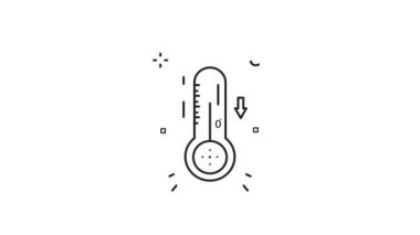 Kış konsepti için hava sıcaklığı termometresi sanat minimalist animasyon 2D video, basit hava ikonu hareketli görüntü grafiksel tasarım