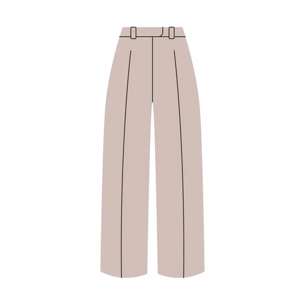 Kalhoty Módních Žen Stylové Elegantní Kalhoty Základní Oblečení Karikatura Šatní — Stockový vektor