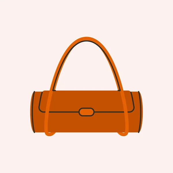 Women Bag Fashion Flat Handbag Classic Leather Purse Cartoon Stylish — Stock Vector