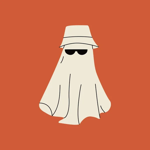 Fantasma Halloween Spaventoso Personaggio Mostro Carino Trucco Cartone Animato Trattare — Vettoriale Stock