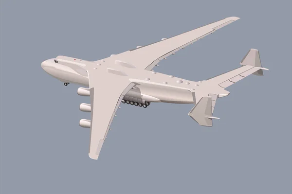 Een Ultra Heavy Lift Transportvliegtuig Vliegt Tegen Een Blauwe Lucht — Stockvector