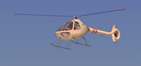 二人乗り超軽量民間ヘリコプター 赤いストライプの光 — ストックベクタ
