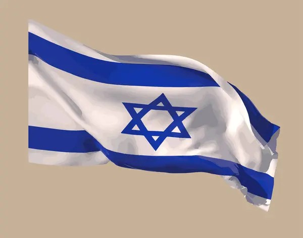이스라엘의 국기는 가장자리를 수평한 파란색 줄무늬와 중앙에 다윗의 별이있는 직사각형 로열티 프리 스톡 벡터