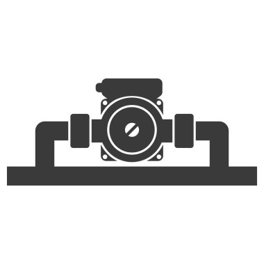 Su sirkülasyon pompası kabartma simgesi beyaz arkaplanda izole edildi. Vektör illüstrasyonu.