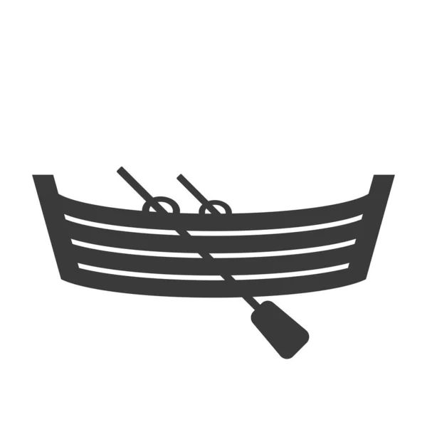 Dinghy Glyph Icon Isolated White Background Vector Illustration — Vetor de Stock