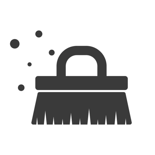 Brush Cleaning Glyph Icon Isolated White Background Vector Illustration — Archivo Imágenes Vectoriales