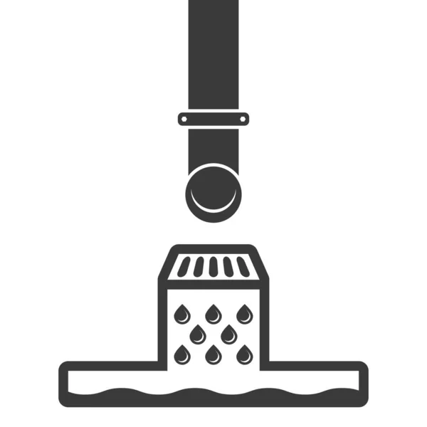 Drain System Glyph Icon Isolated White Background Vector Illustration — 图库矢量图片