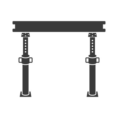 Tavan destek sembolü beyaz arkaplanda izole edildi. Vektör illüstrasyonu.