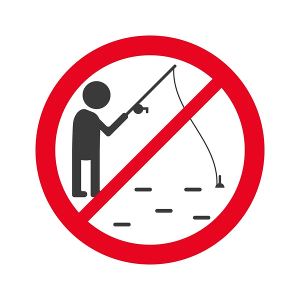 Заборонений Знак Риболовлі Білому Тлі Векторні Ілюстрації — стоковий вектор