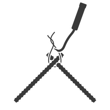 Örgü takviyesi için örgü kancası beyaz arka planda izole edilmiş. Vektör illüstrasyonu.