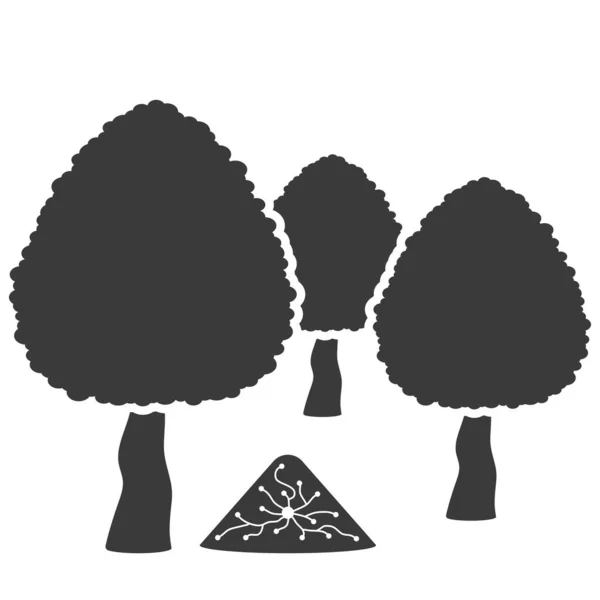 Formicaio Icona Glifo Foresta Isolato Sfondo Bianco Illustrazione Vettoriale — Vettoriale Stock
