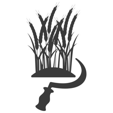 Tahıl ürünleri kabartma simgesi toplanıyor. Beyaz arkaplanda izole edilmiş. Vektör illüstrasyonu.