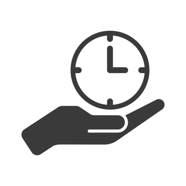 Horloge Main Tenant Glyphe Icône Isolée Sur Fond Blanc Illustration — Image vectorielle