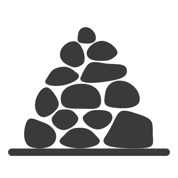 Σωρός Από Πέτρες Εικονίδιο Glyph Απομονώνονται Λευκό Φόντο Εικονογράφηση Διάνυσμα — Διανυσματικό Αρχείο