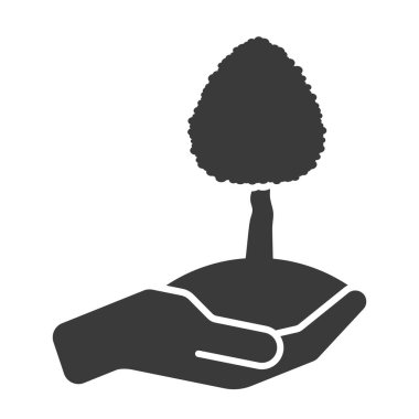 Beyaz arkaplanda izole edilmiş ağaçlara karşı dikkatli ol. Vektör illüstrasyonu.