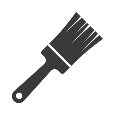 Beyaz arkaplanda izole edilmiş boya fırçası sembolü. Vektör illüstrasyonu.