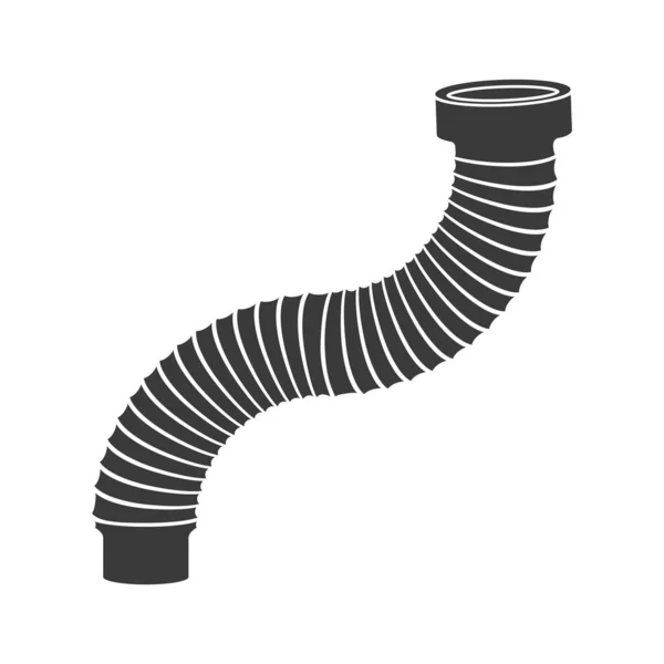 瓦楞纸弯曲管 用于在白色背景上隔离的马桶象形文字 矢量说明 — 图库矢量图片