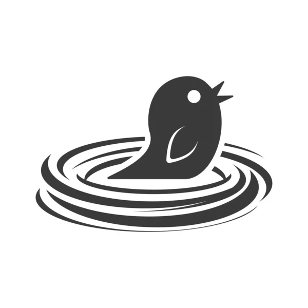 Baby Bird Nest Glyph Icon Isolated White Background Vector Illustration — Stock Vector