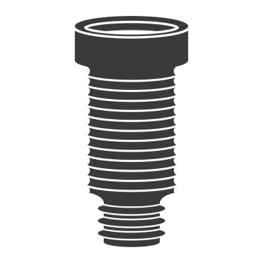Tuvalet kabartma simgesi için kabartmalı boru beyaz arkaplanda izole edildi. Vektör illüstrasyonu.