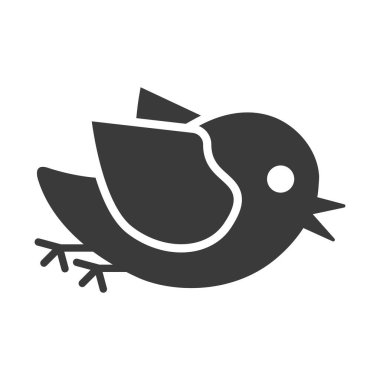 Uçan kuş sembolü beyaz arka planda izole edildi. Vektör illüstrasyonu.