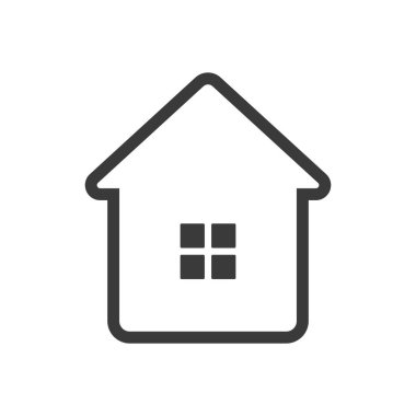 Beyaz arkaplanda ev çizgisi simgesi izole edildi. Vektör illüstrasyonu.