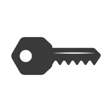 Anahtar sembol beyaz arkaplanda izole edildi. Vektör illüstrasyonu.