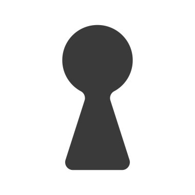 Anahtar deliği simgesi beyaz arkaplanda izole edildi. Vektör illüstrasyonu.