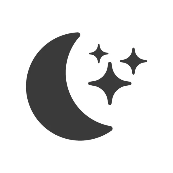 Ikon Glif Bintang Bulan Dan Bintang Surgawi Diisolasi Pada Ilustrasi - Stok Vektor