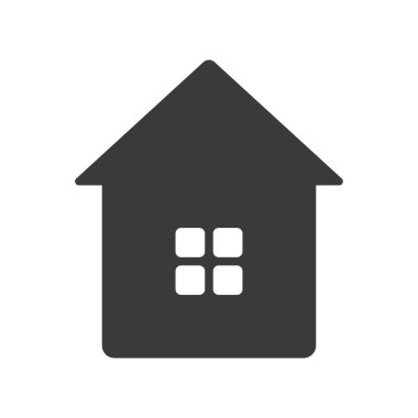 Beyaz arkaplanda izole edilmiş ev sembolü. Vektör illüstrasyonu.