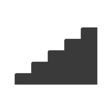 Beyaz arkaplanda izole edilmiş merdiven simgesi. Vektör illüstrasyonu