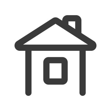 Beyaz arkaplanda ev satırı simgesi izole edildi. Vektör illüstrasyonu