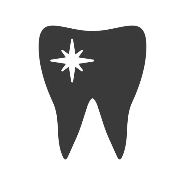 Ikona Zubního Glyfu Izolovaná Bílém Pozadí Vektorová Ilustrace — Stockový vektor