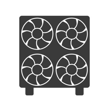 Endüstriyel klima kabartma simgesi beyaz arkaplanda izole edildi. Vektör illüstrasyonu