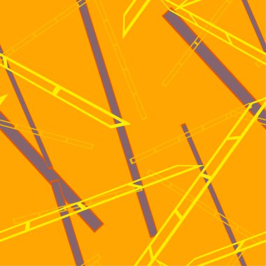 Dekorasyon odaları ve diğer yüzeyler için sarı tonlarda kusursuz soyut çizgiler ve kumaş ve örtü tasarımları