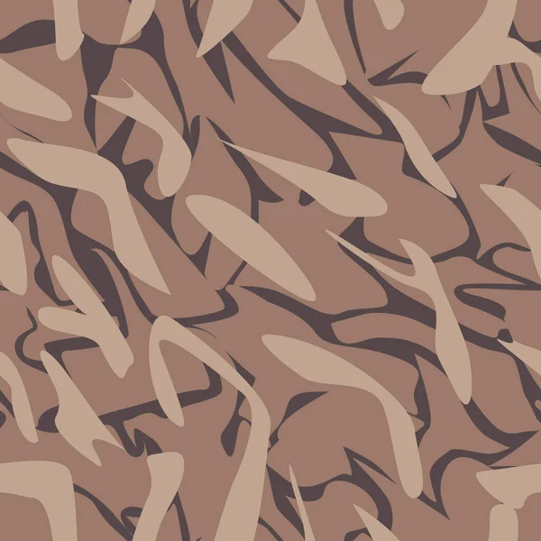 Nahtloses Vektormuster Form Von Camouflage Brauntönen Für Drucke Auf Stoffen — Stockvektor