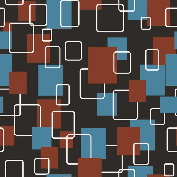 Nahtlose Abstrakte Muster Aus Mehrfarbigen Quadraten Auf Dunklem Hintergrund Für — Stockvektor