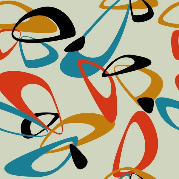 Бесшовный Цветовой Векторный Рисунок Изображающий Абстрактные Формы Различных Форм Цветов — стоковый вектор