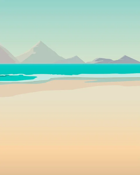 Farbvektorillustration Mit Dem Bild Der Sommermeerküste Für Die Gestaltung Von — Stockvektor