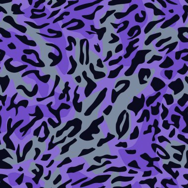 kumaş, ambalaj ve iç dekorasyon üzerindeki izler için mavi renkli leopar desenli renksiz renk vektörü deseni
