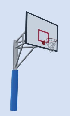 Çalışmalarınızın spor tarzında tasarlanması için bir basketbol sedyesinin vektör rengi çizimi