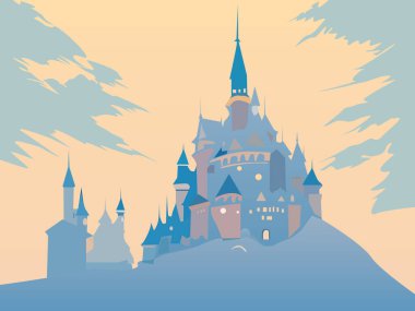 Akşam kalenin vektör çizimi