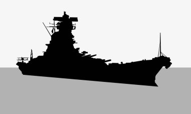 Gemi bir askeri gemi. vektör illüstrasyonu.