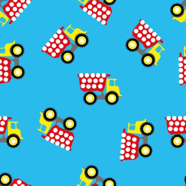 Çizgi film traktörü ile kusursuz desen