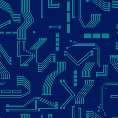 yazdırılmış devre kartı dikişsiz vektör arkaplanı yüksek teknoloji ve yenilik tarzında baskılarınızın tasarımı için mavi gölgelerde