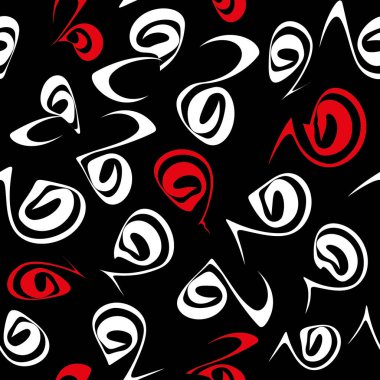 Soyut el çizimi elementlerle kusursuz desen