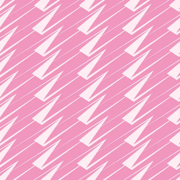 Uzun periyodik olarak tekrarlanan üçgenleri olan kusursuz geometrik desen. Tasarımlarınız için pembe ve beyaz soyut arkaplan ve kumaşların üzerindeki baskılar.